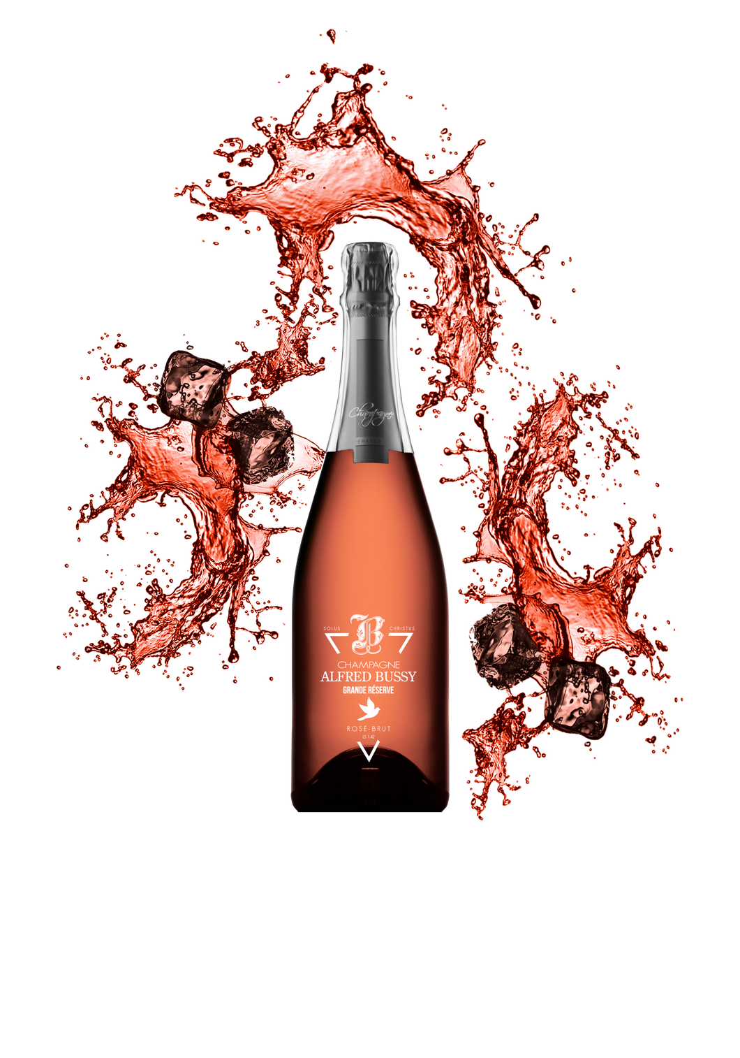 Champagne ROSÉ-BRUT Ce champagne rosé et brut est composé à 100% de chardonnay. Il a été produit par un vignoble possédant le label 